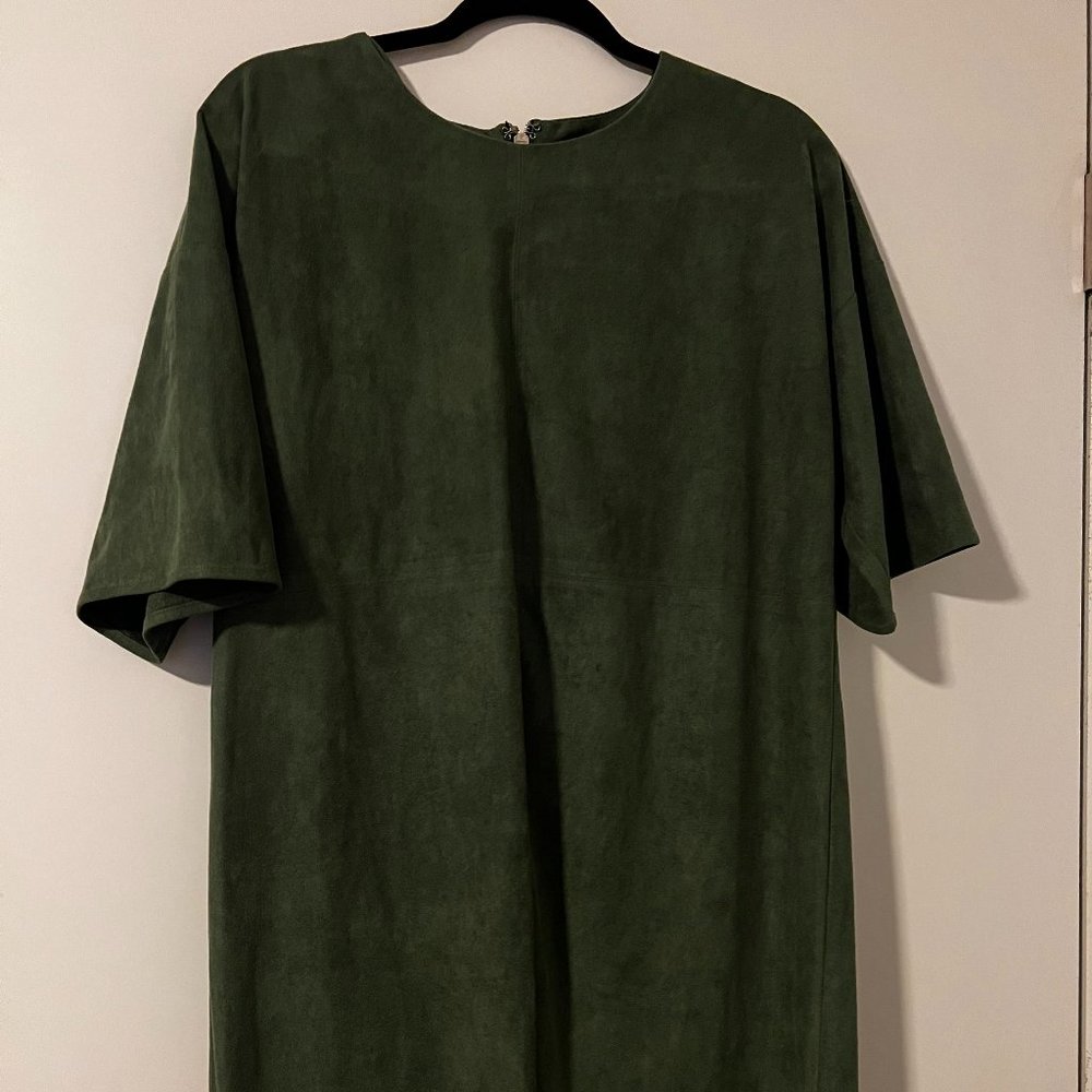 suede green dress